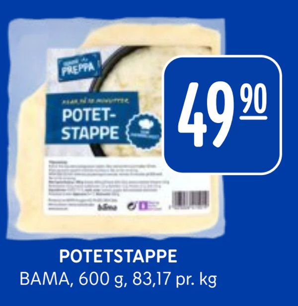 POTETSTAPPE BAMA, 600 g, 83,17 pr. kg