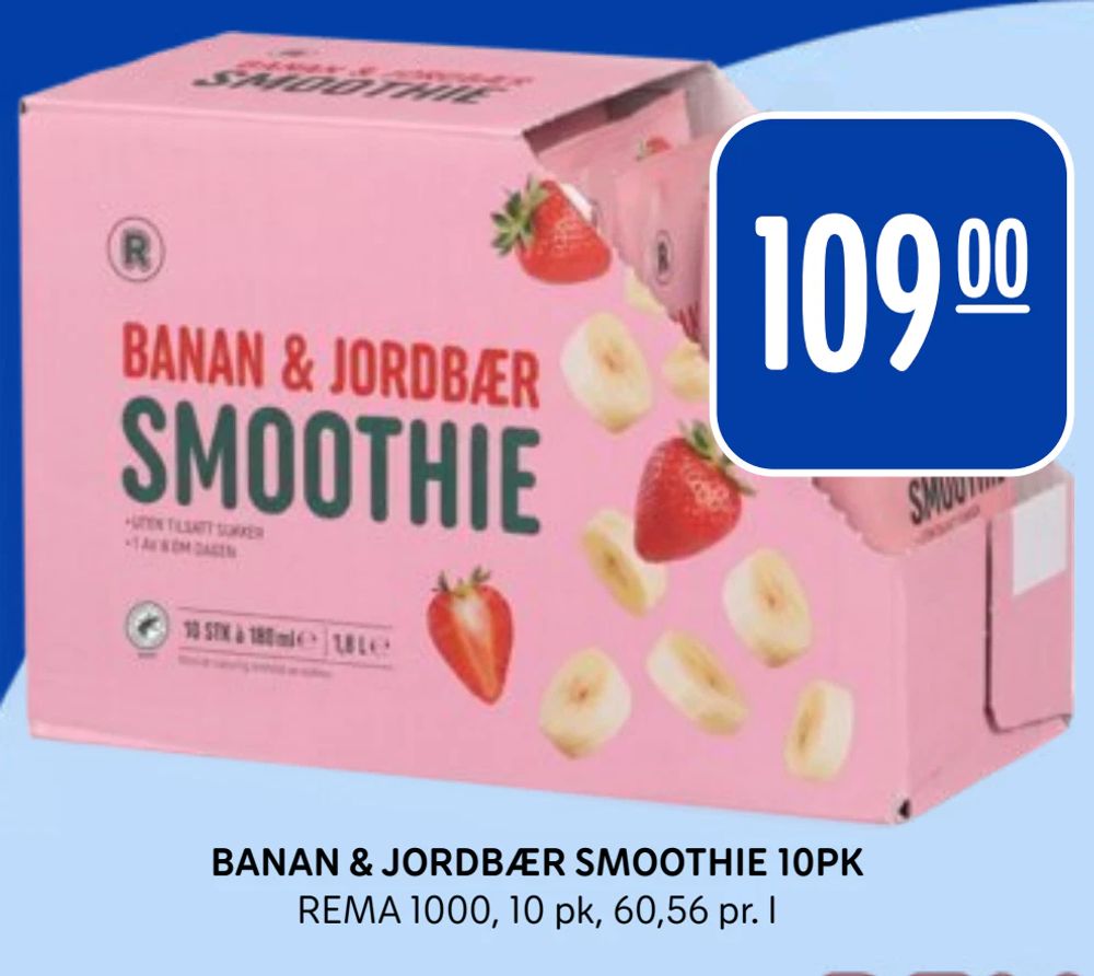 Banan & Jordbær Smoothie 10Pk