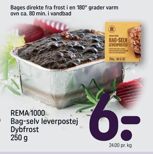 REMA 1000 Bag-selv leverpostej Dybfrost 250 g