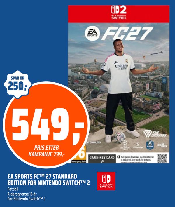EA SPORTS FC™ 27 STANDARD EDITION FOR NINTENDO SWITCH™ 2 Fotball Aldersgrense 16 år For Nintendo Switch™ 2