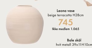 Leona vase beige terracotta H28cm
