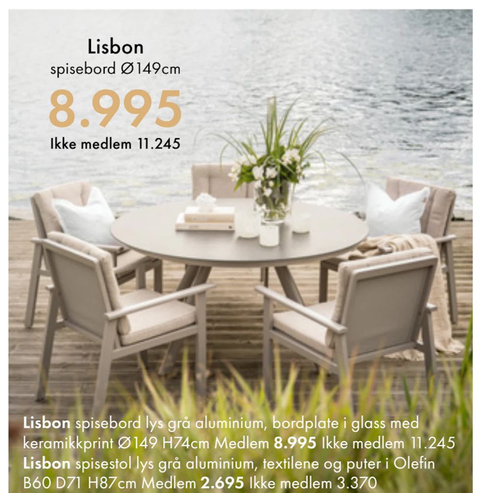 Tilbud på Lisbon spisebord Ø149cm fra Fagmøbler til 11 245 kr