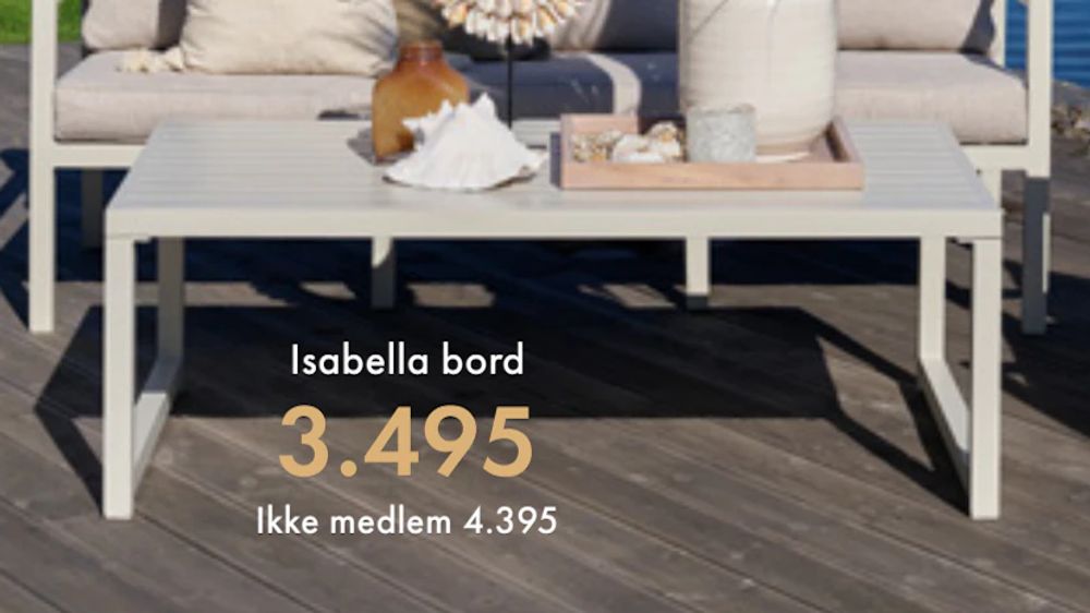 Tilbud på Isabella bord kalk aluminium fra Fagmøbler til 4 395 kr