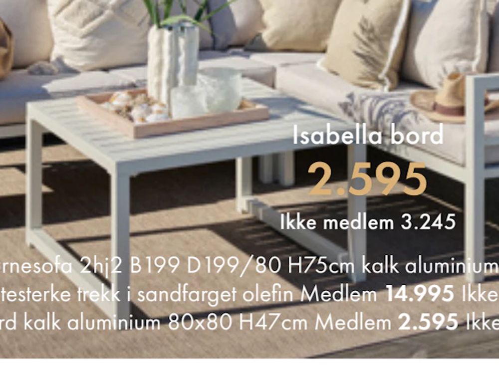 Tilbud på Isabella bord fra Fagmøbler til 3 245 kr