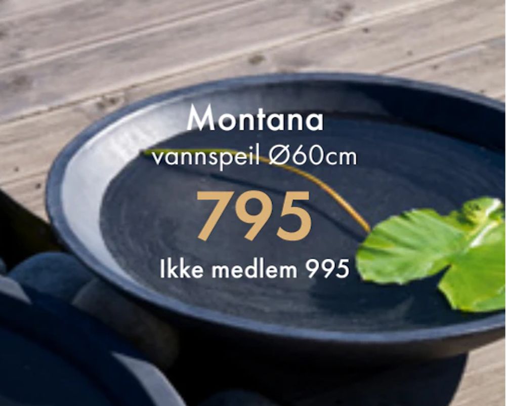 Tilbud på Montana vannspeil Ø60cm fra Fagmøbler til 995 kr
