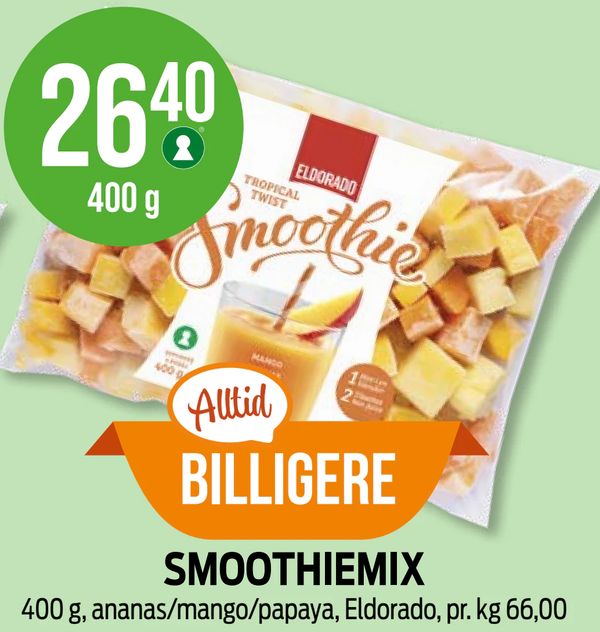 SMOOTHIEMIX 400 g, ananas/mango/papaya, Eldorado, pr. kg 66,00