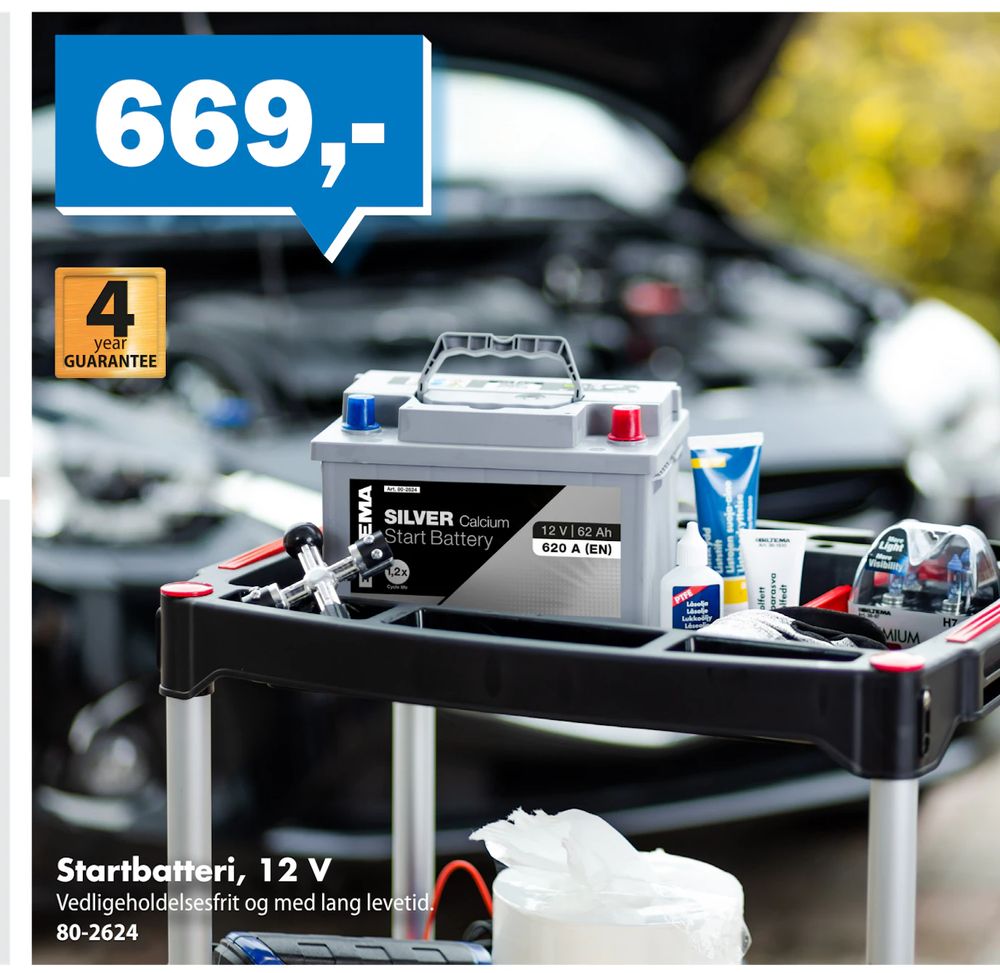 Tilbud på Startbatteri, 12 V fra Biltema til 669 kr.