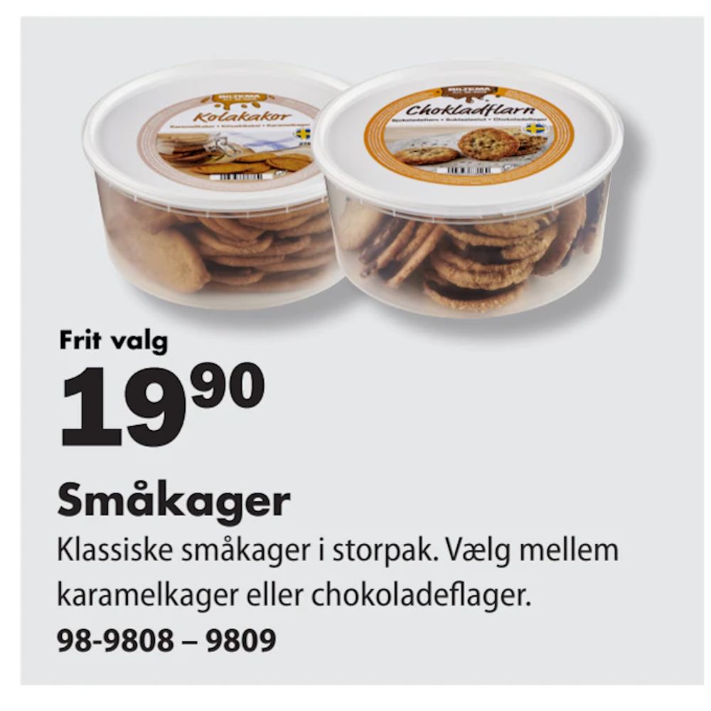 Tilbud på Småkager fra Biltema til 19,90 kr.