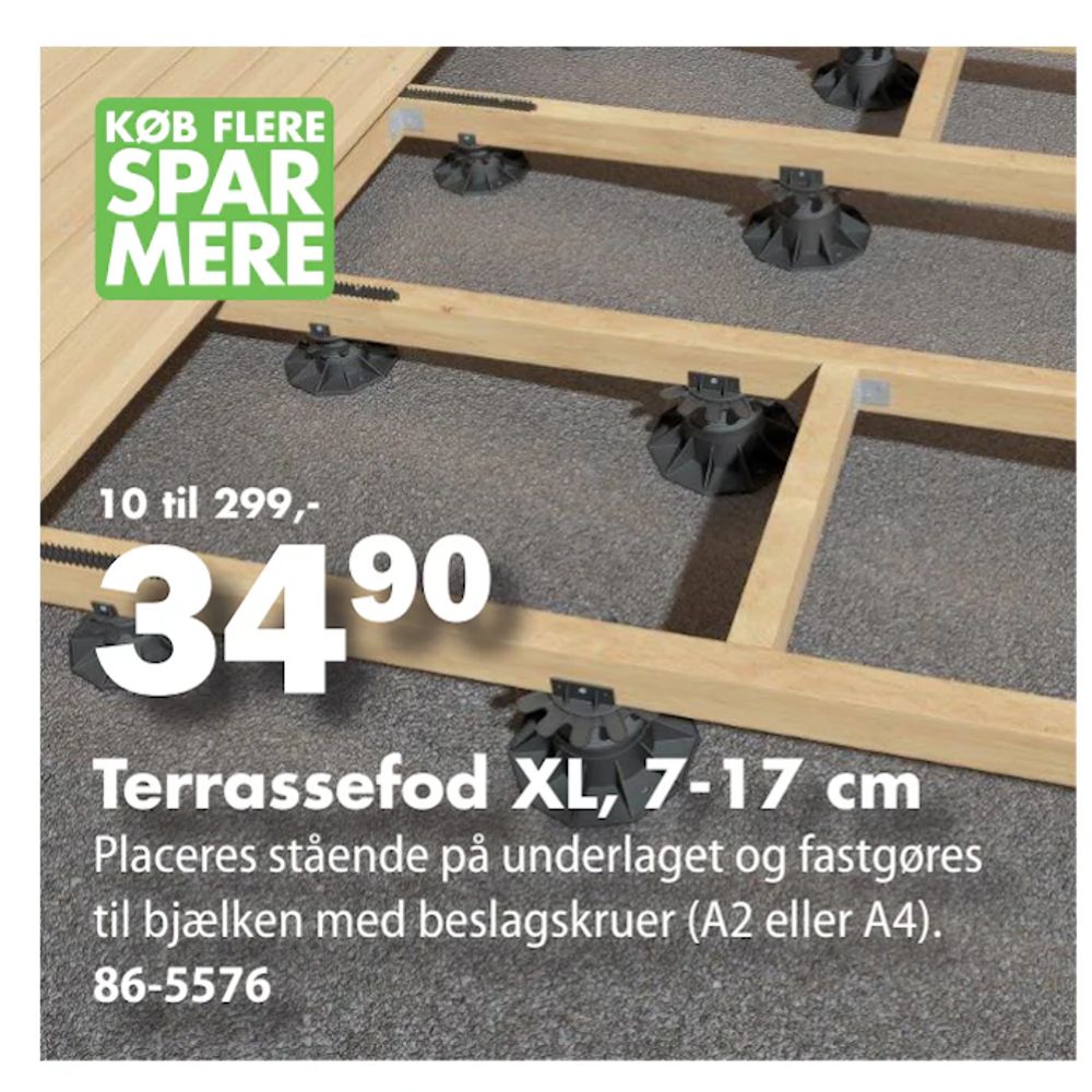 Tilbud på Terrassefod XL, 7-17 cm fra Biltema til 34,90 kr.