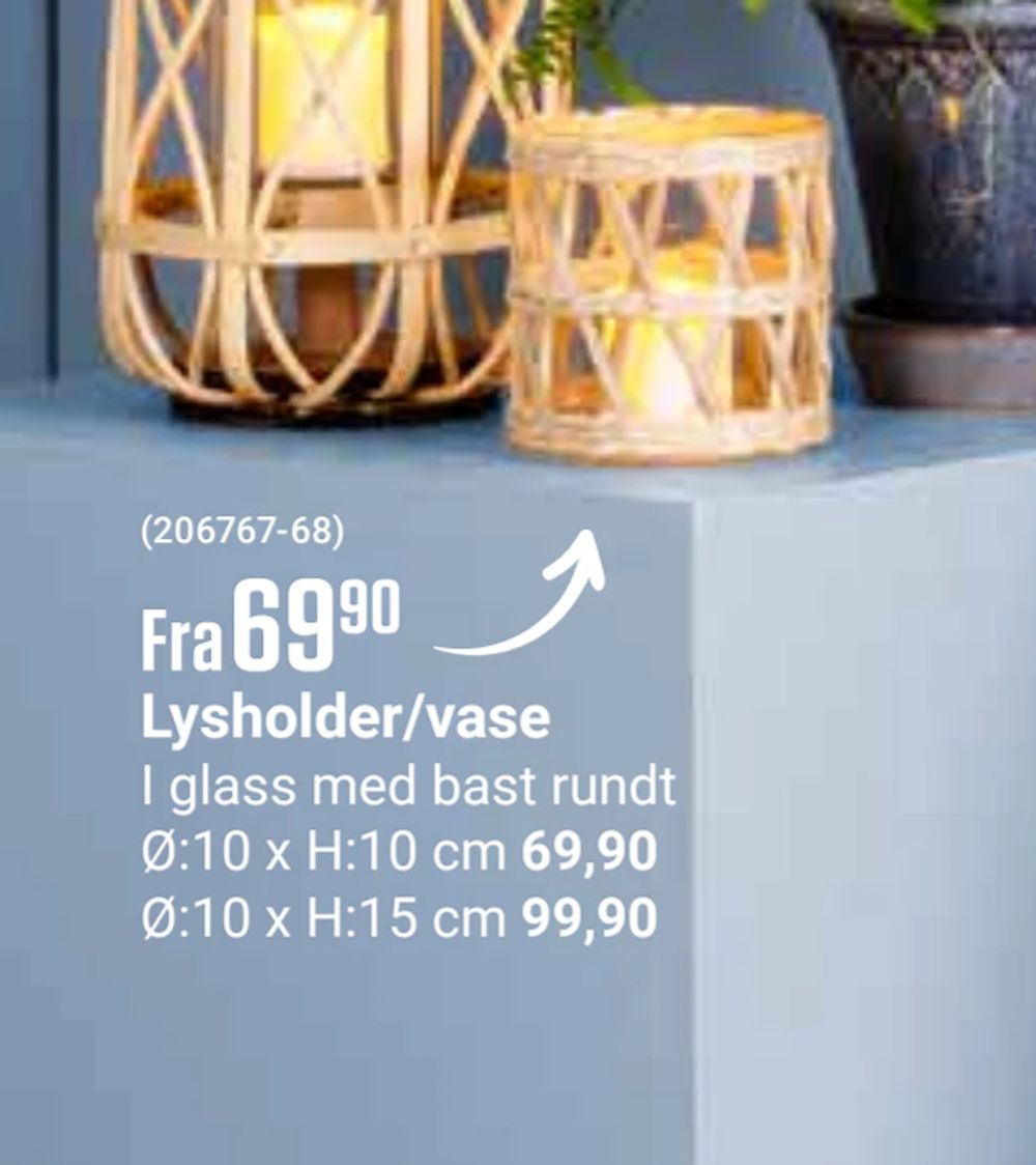 Tilbud på Lysholder/vase fra Europris til 69,90 kr