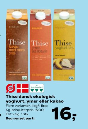Thise dansk økologisk yoghurt, ymer eller kakao