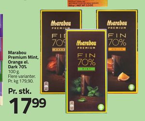 Marabou Premium Mint, Orange el. Dark 70%