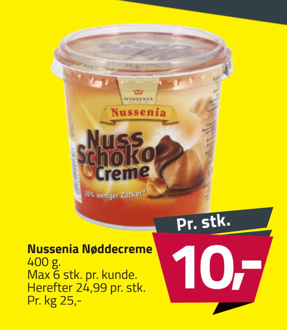 Tilbud på Nussenia Nøddecreme fra Fleggaard til 10 kr.