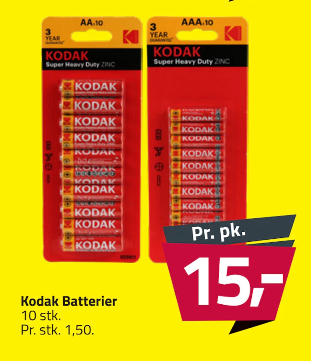 Tilbud på Kodak Batterier fra Fleggaard til 15 kr.