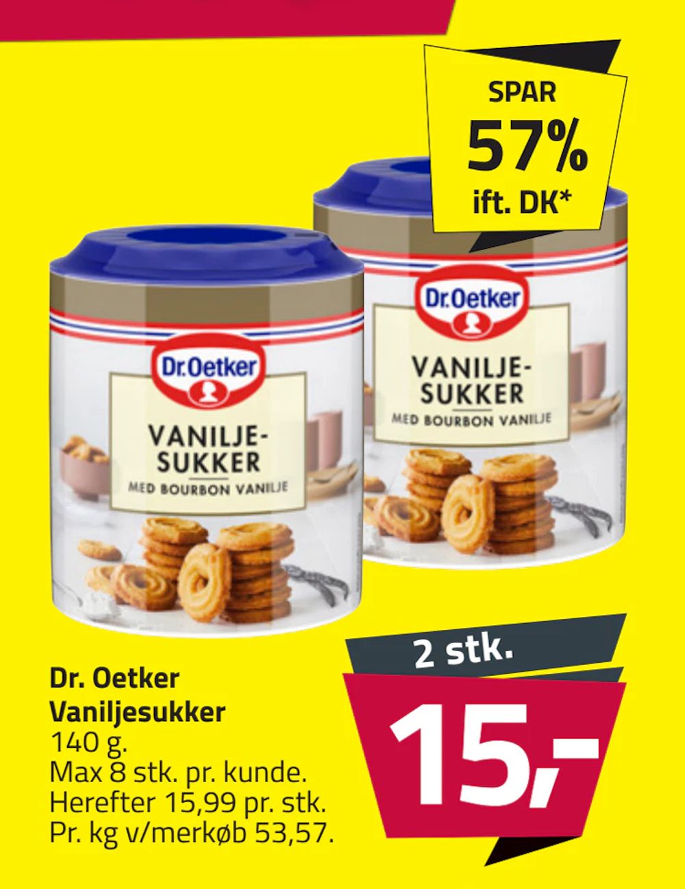 Tilbud på Dr. Oetker Vaniljesukker fra Fleggaard til 15 kr.