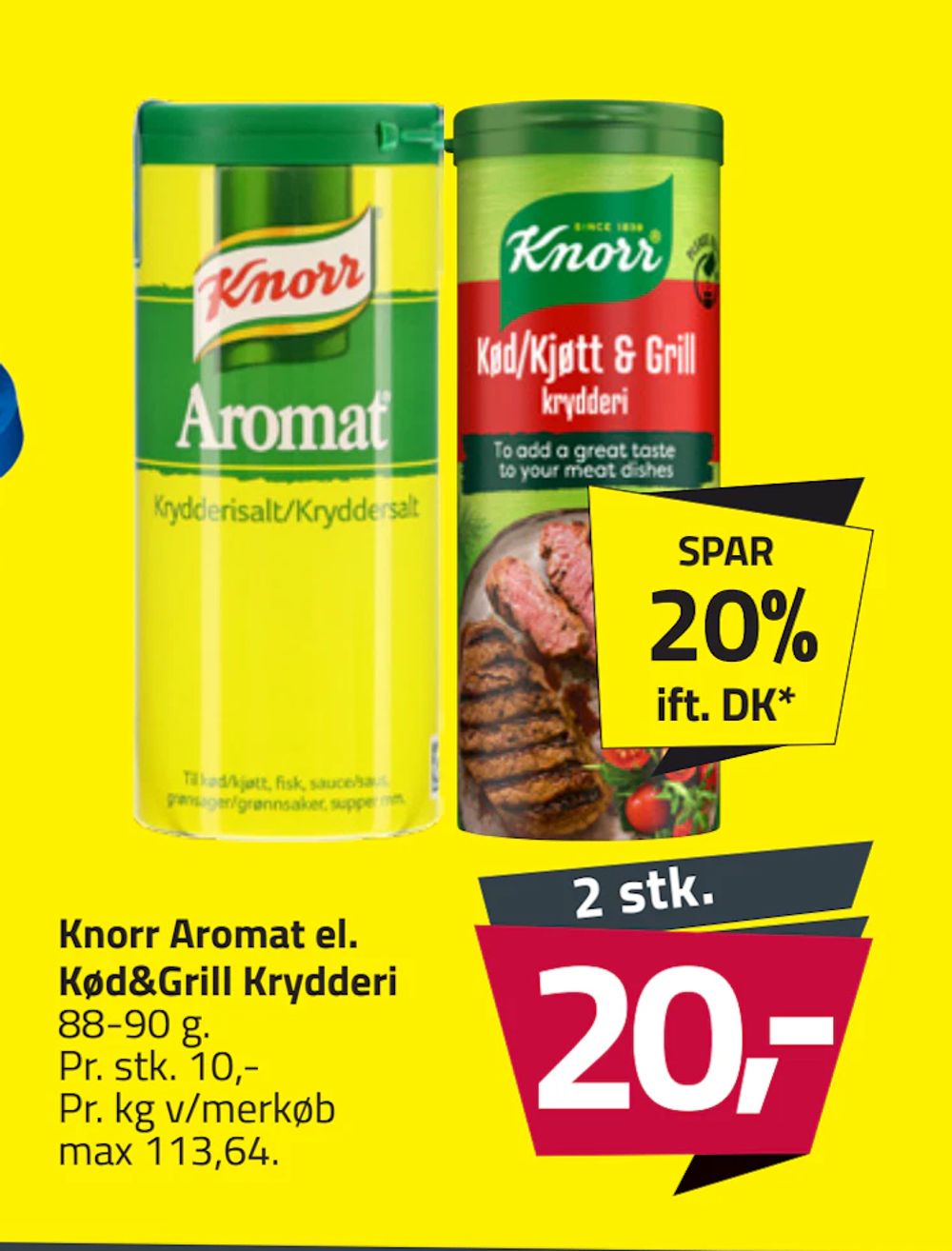 Tilbud på Knorr Aromat el. Kød&Grill Krydderi fra Fleggaard til 20 kr.