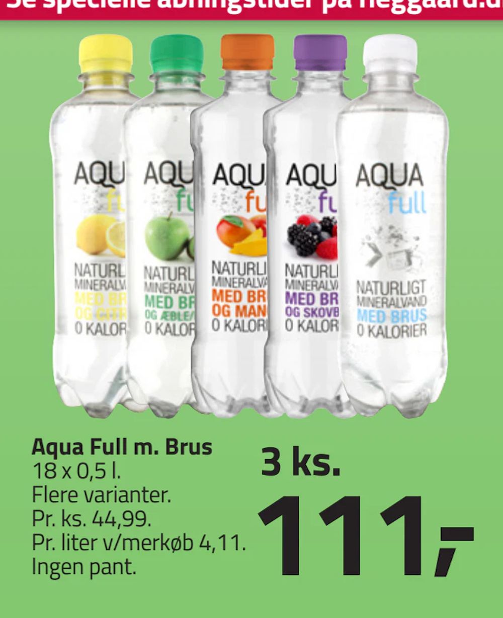 Tilbud på Aqua Full m. Brus fra Fleggaard til 111 kr.