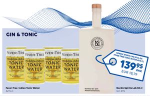 NORDIC SPIRITS LAB 50 CL OG FEVER- TREE TONIC WATER 4X15 CL