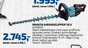 MAKITA HÆKKEKLIPPER 18 V