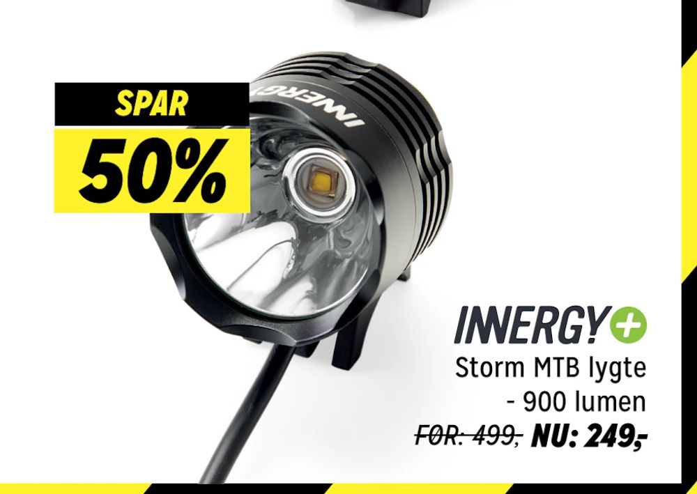 Tilbud på Storm MTB lygte - 900 lumen fra Fri BikeShop til 249 kr.
