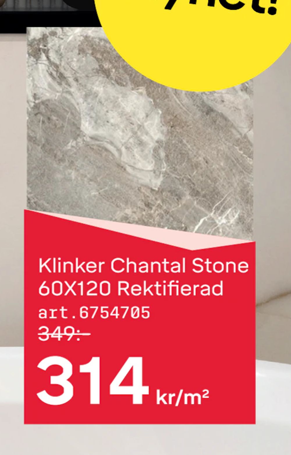 Erbjudanden på Klinker Chantal Stone 60X120 Rektifierad från Byggmax STUDIO för 314 kr
