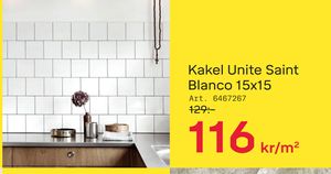 Kakel Unite Saint Blanco 15x15