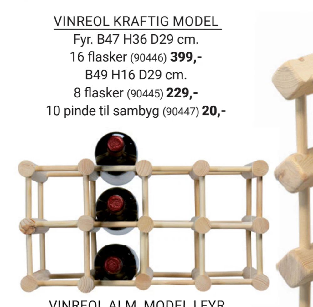 Tilbud på VINREOL KRAFTIG MODEL fra Trævarefabrikernes Udsalg til 229 kr.