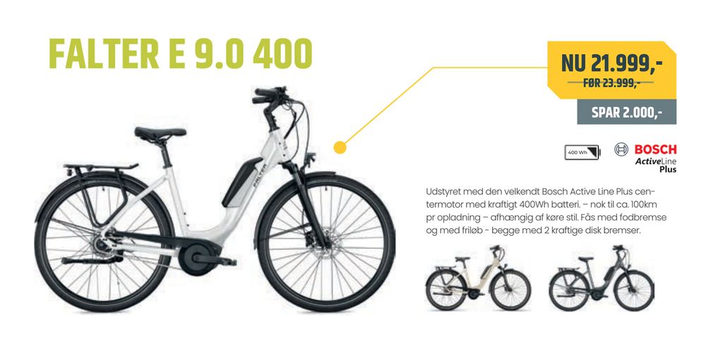 Tilbud på FALTER E 9.0 400 fra Bike&Co til 21.999 kr.