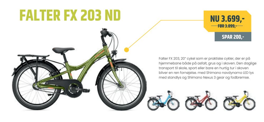 Tilbud på FALTER FX 203 ND fra Bike&Co til 3.699 kr.