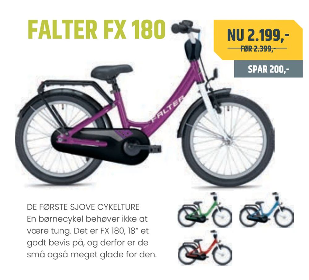 Tilbud på FALTER FX 180 fra Bike&Co til 2.199 kr.