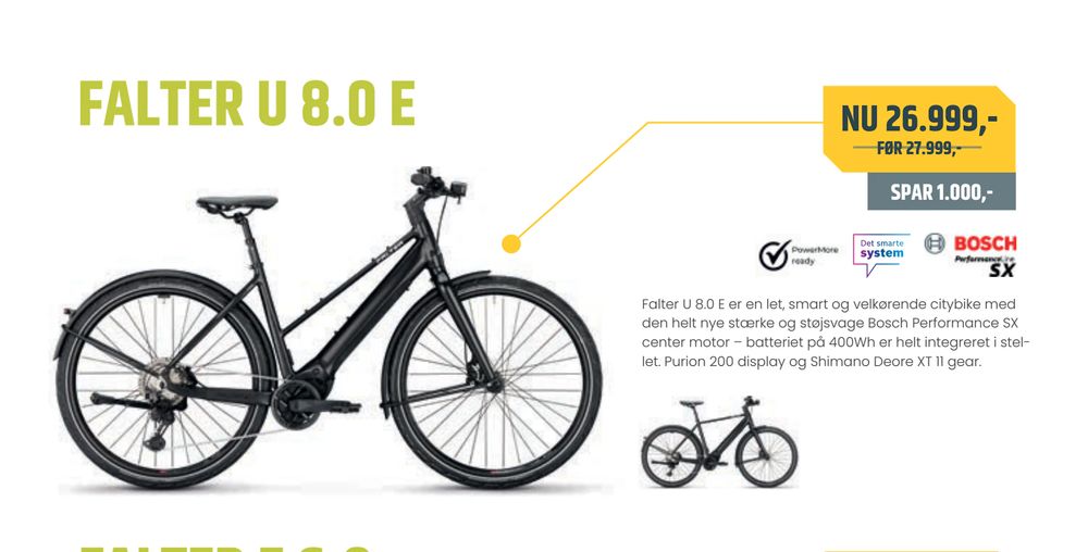 Tilbud på FALTER U 8.0 E fra Bike&Co til 26.999 kr.