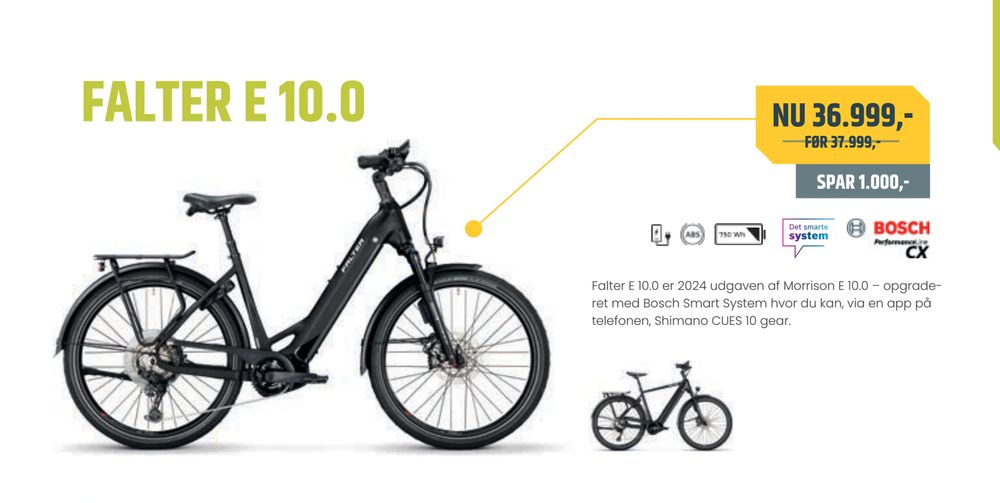 Tilbud på FALTER E 10.0 fra Bike&Co til 36.999 kr.