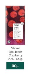Vivani Edel Bitter Cranberry 70% - 100g