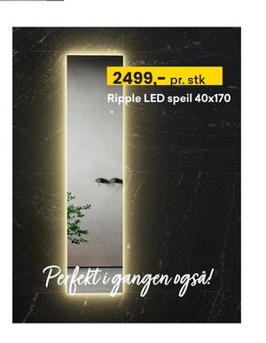 Ripple LED speil 40x170