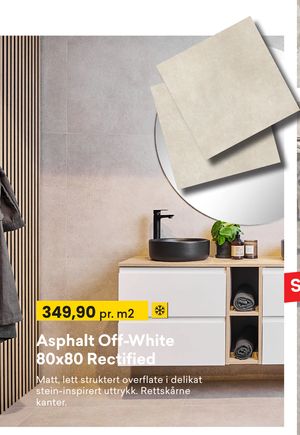 Asphalt Off-White 80x80 Rectified