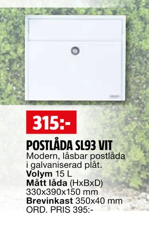 POSTLÅDA SL93 VIT