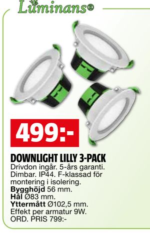 DOWNLIGHT LILLY 3-PACK