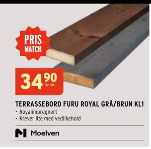 TERRASSEBORD FURU ROYAL GRÅ/BRUN KL1