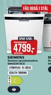 Siemens opvaskemaskine SN45ZW70CS