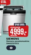 Siemens opvaskemaskine SN45ZS70CS
