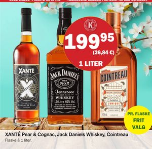 XANTÉ Pear & Cognac, Jack Daniels Whiskey, Cointreau