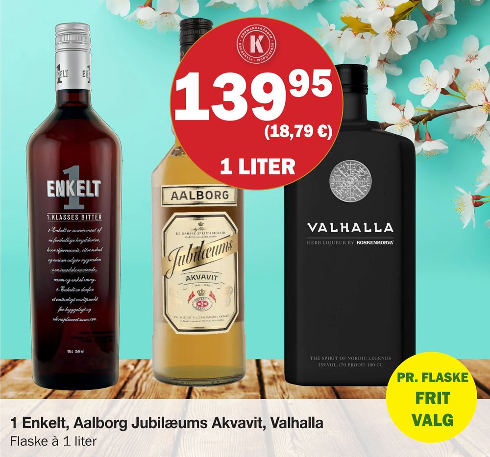 Tilbud på 1 Enkelt, Aalborg Jubilæums Akvavit, Valhalla. fra Købmandsgården til 139,95 kr.