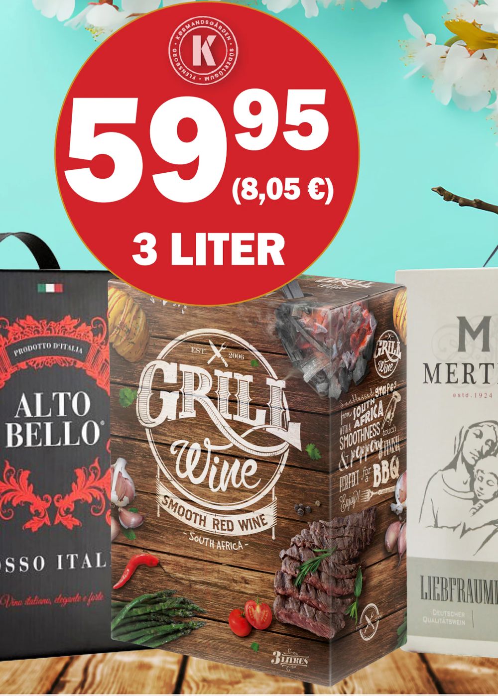 Tilbud på Grill Wine fra Købmandsgården til 59,95 kr.