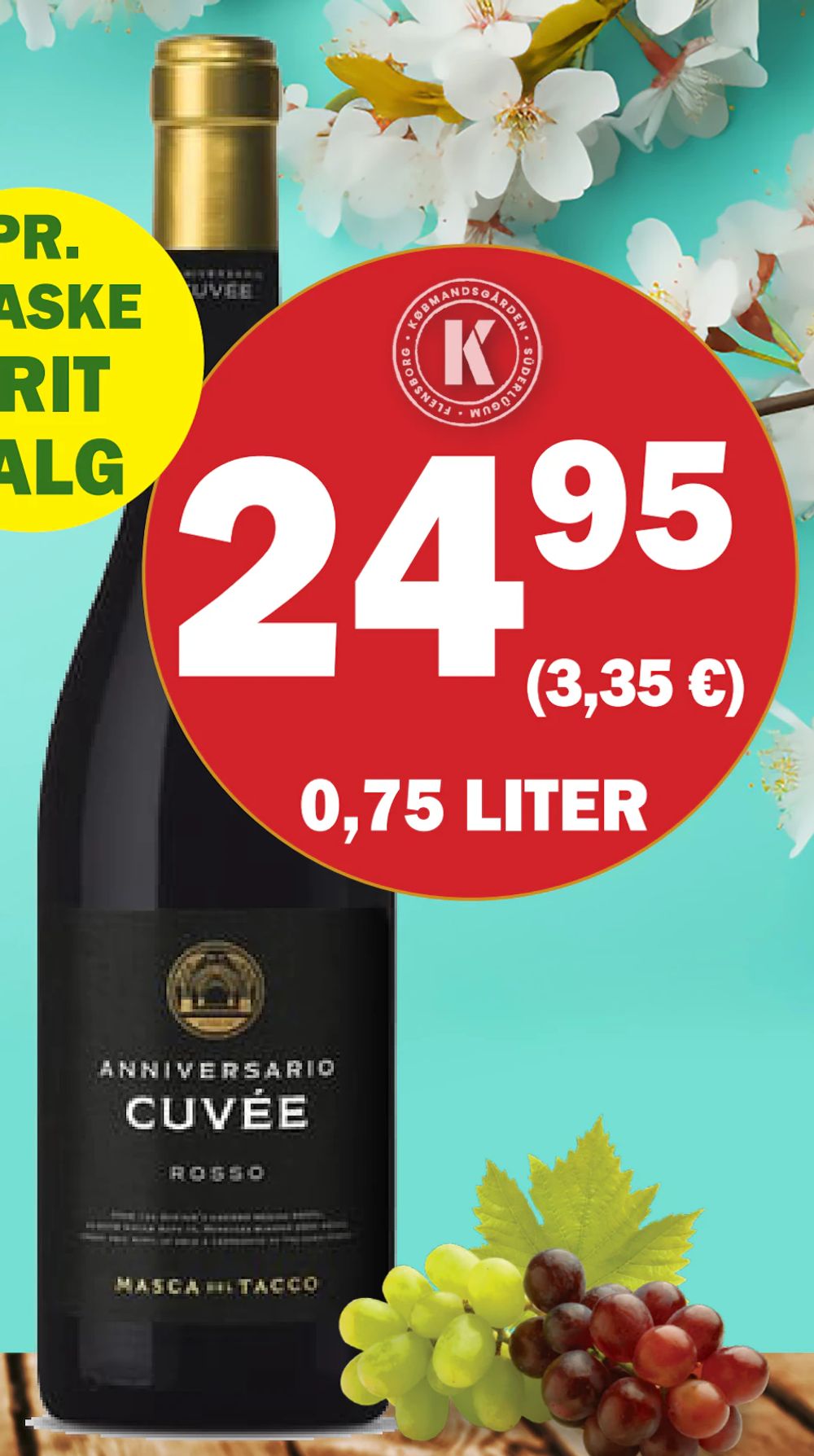 Tilbud på Cuvée Rosso fra Købmandsgården til 24,95 kr.
