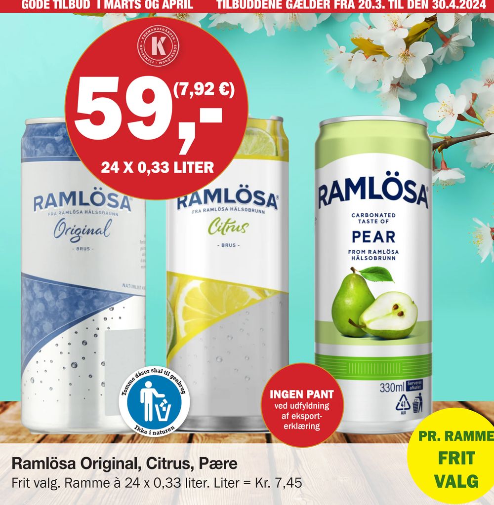Tilbud på Ramlösa Original, Citrus, Pære fra Købmandsgården til 59 kr.