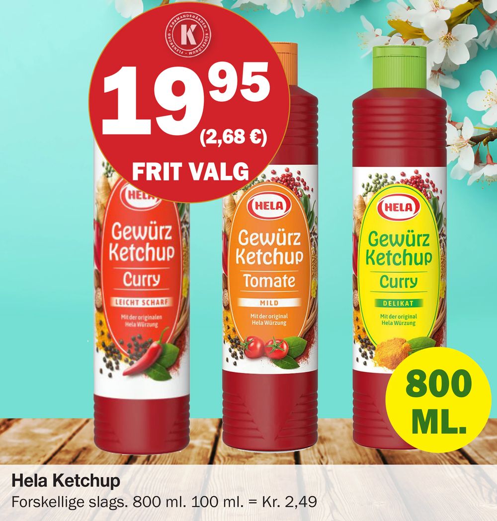 Tilbud på Hela Ketchup fra Købmandsgården til 19,95 kr.