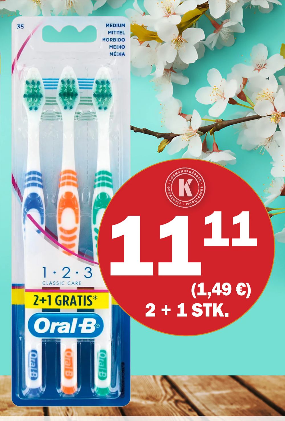 Tilbud på Oral-B Tandbørster fra Købmandsgården til 11,11 kr.