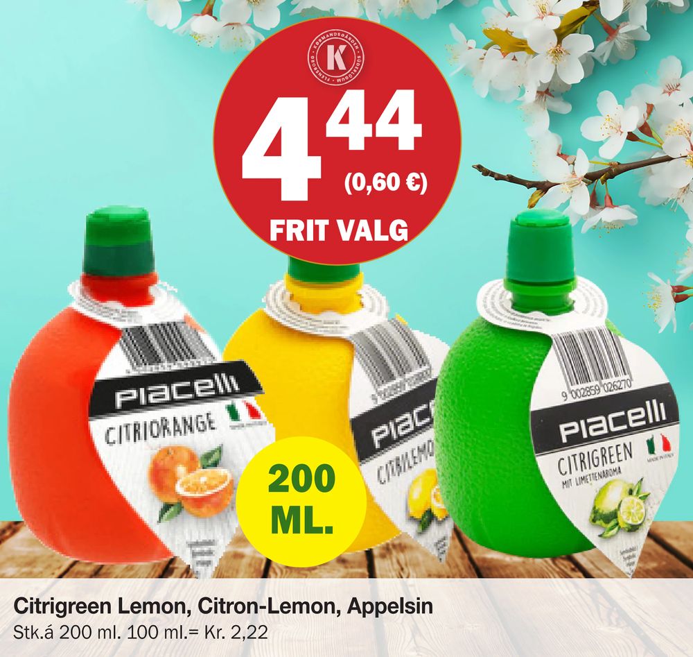 Tilbud på Citrigreen Lemon, Citron-Lemon, Appelsin fra Købmandsgården til 4,44 kr.