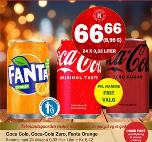Coca Cola, Coca-Cola Zero, Fanta Orange