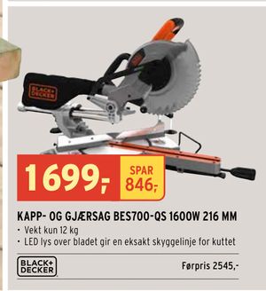 KAPP- OG GJÆRSAG BES700-QS 1600W 216 MM